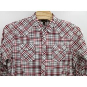 HELIX Long Sleeve‎ Pearl Snap Shirt Men's Size XXL  Red/White/Black Plaid